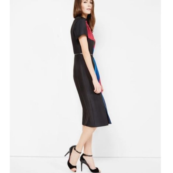 Ted Baker Black Sianne Stencilled Stems Midi Cocktail Dress size 1 nwt *FLAWED* - Picture 4 of 16
